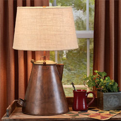 Antique Copper Teapot Lamp with 16" Shade