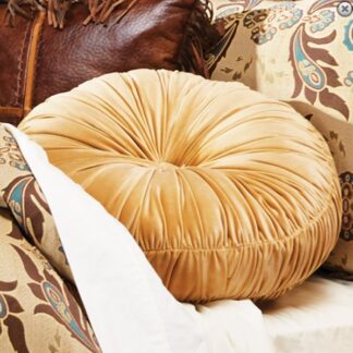 FB1714P5 – Golden Velvet Round Pillow